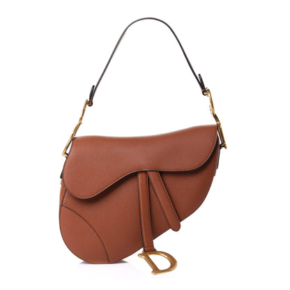 Christian Dior Grained Calfskin Saddle Bag Camello 1 of 10