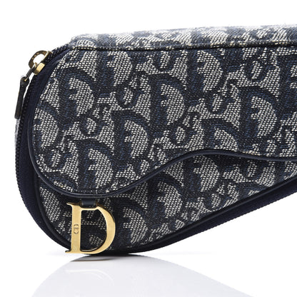 Christian Dior Monogram Mini Saddle Zip Pouch Navy Blue 12 of 12