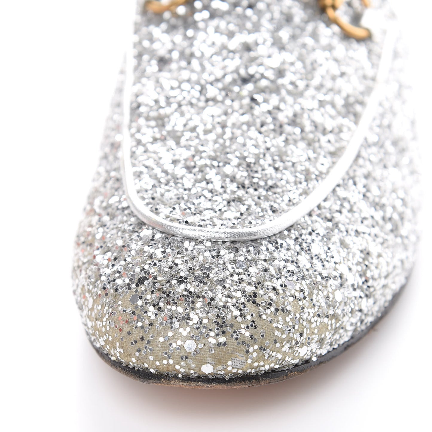 Glitter Womens Princetown Slippers 39.5 Silver