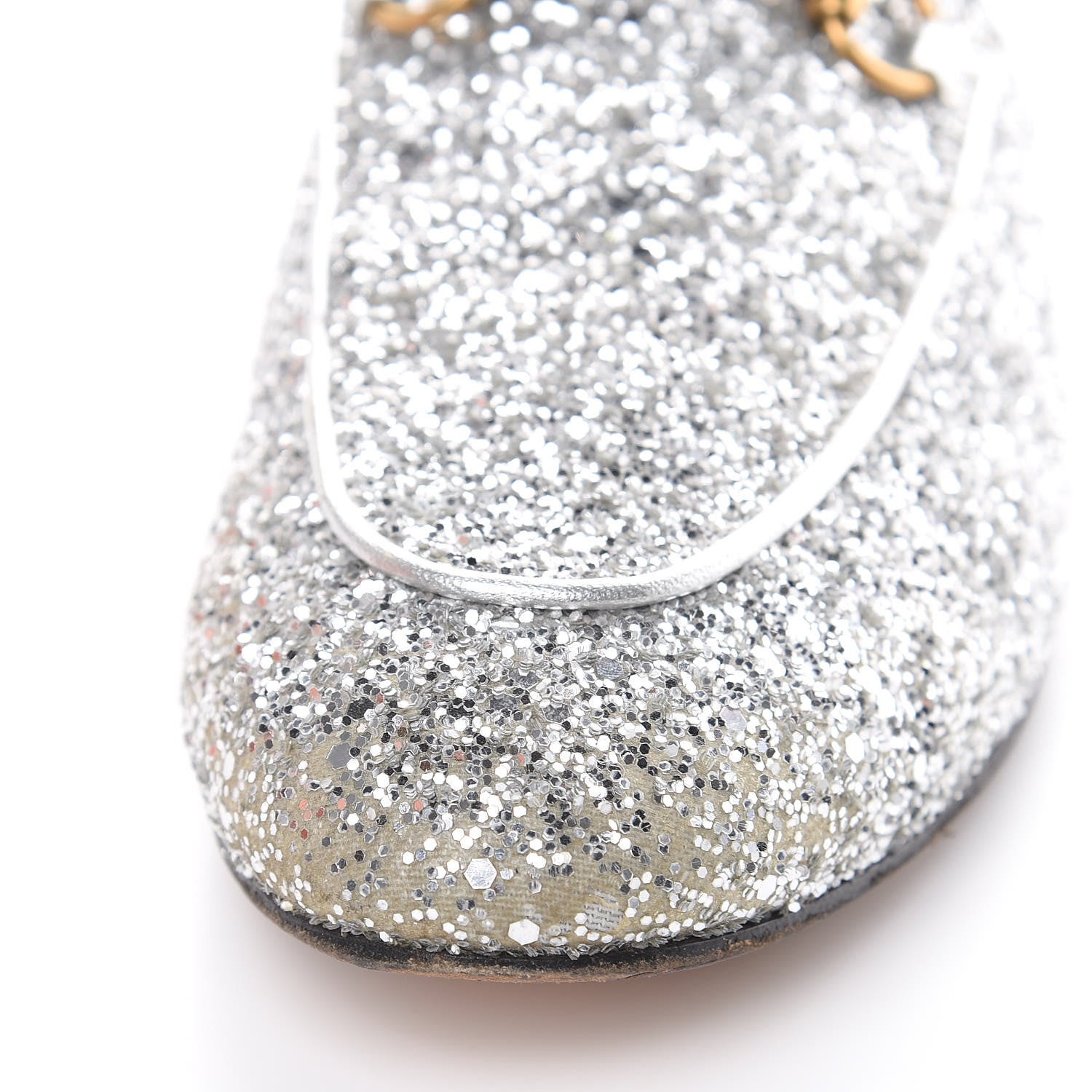 Gucci Glitter Womens Princetown Slippers 39.5 Silver 14 of 15