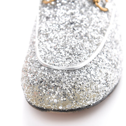 Gucci Glitter Womens Princetown Slippers 39.5 Silver 14 of 15