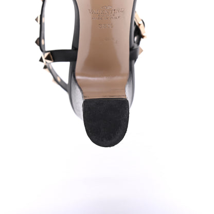 Valentino Garavani Grained Calfskin Rockstud Ankle Strap 5/105mm Sandals 38.5 Black 14 of 19