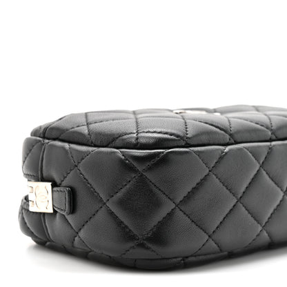 Chanel Lambskin Quilted Small Camera Case Black 10 of 11