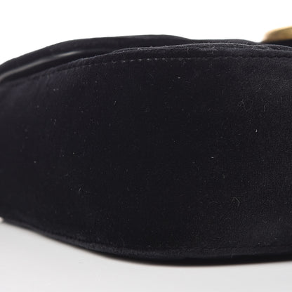 Gucci Velvet Matelasse Mini GG Marmont Shoulder Bag Black 8 of 10