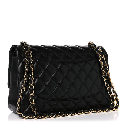 Chanel Lambskin Quilted Jumbo Double Flap Black 3 of 20