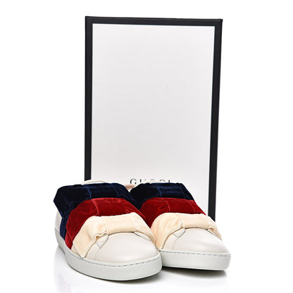 Gucci Calfskin Womens Velvet Bow Ace Sneakers 38 White 10 of 10