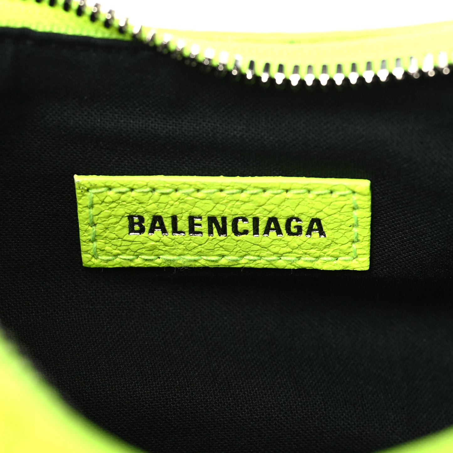 Agneau Arena Le Cagole Chain Shoulder Bag XS Fluo Yellow