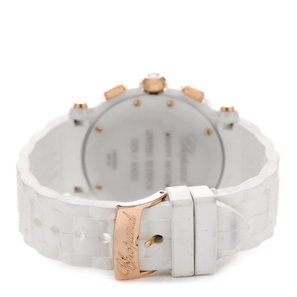 Chopard 18K Rose Gold Rubber Diamond Bezel 42mm Happy Sport Chronograph Quartz Watch 3 of 5