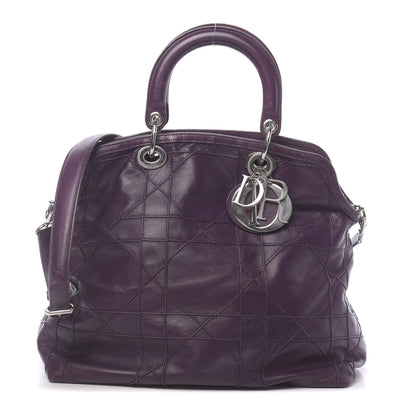 Christian Dior Lambskin Cannage Medium Granville Tote Purple 1 of 20