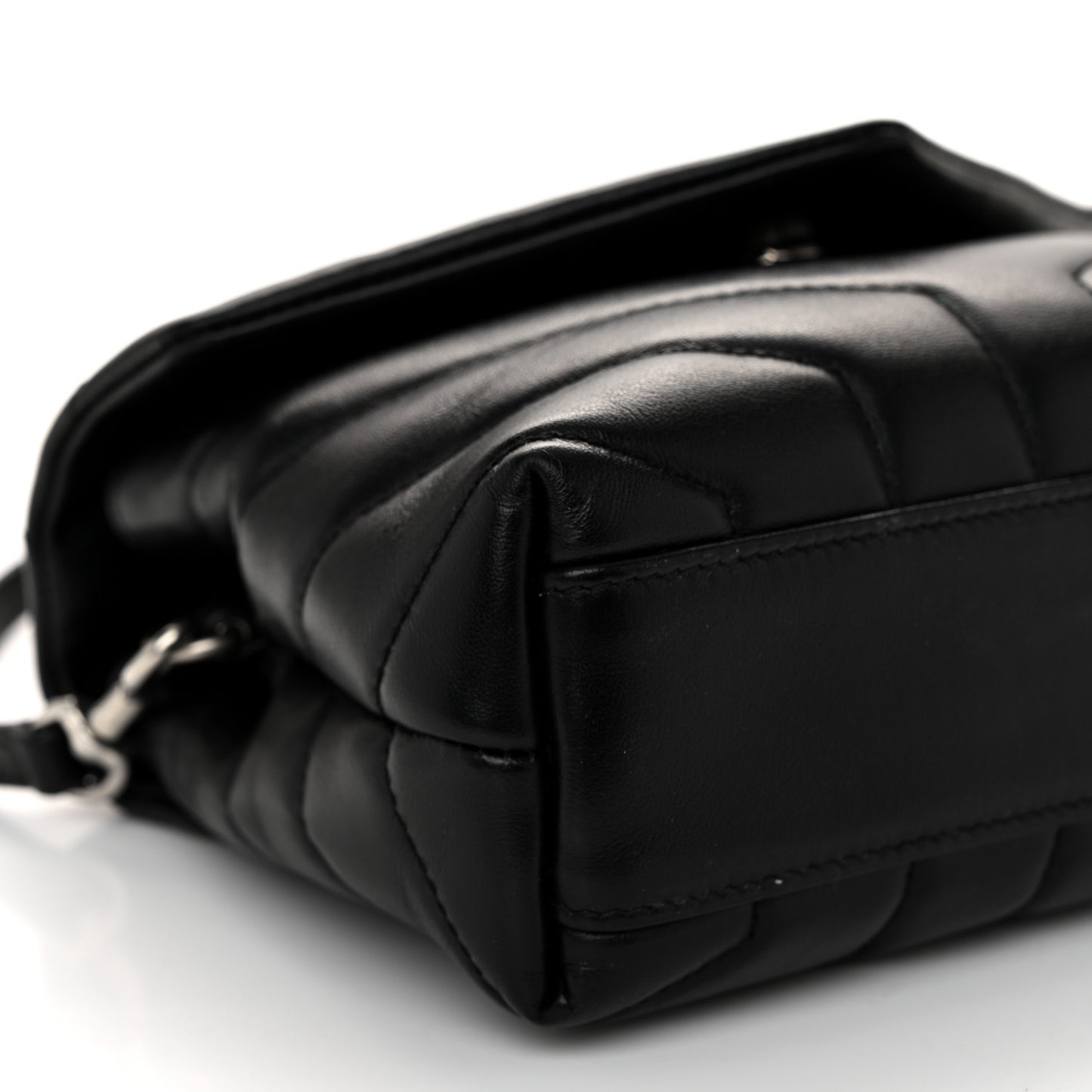 Calfskin Y Quilted Monogram Toy Loulou Crossbody Bag Black