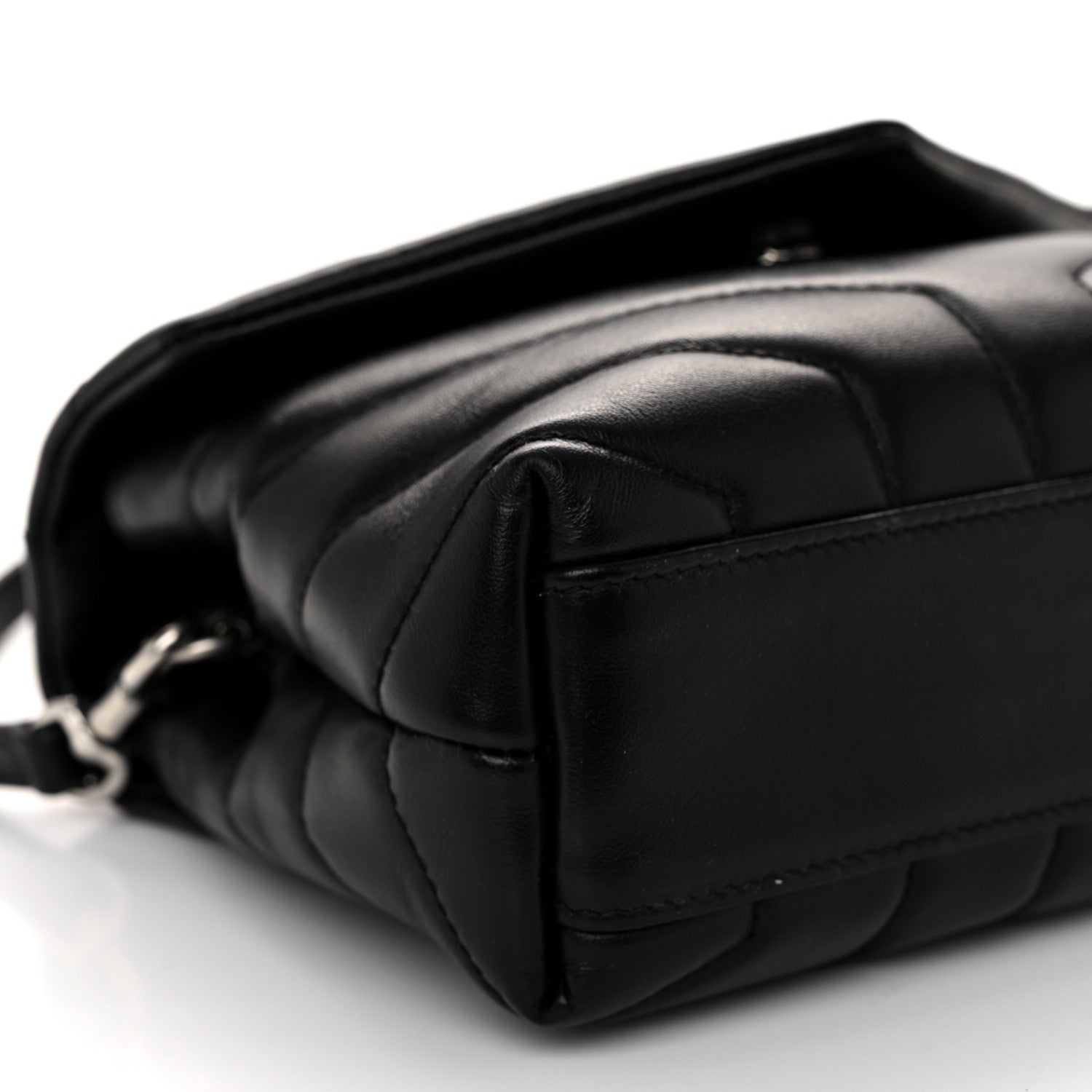 Saint Laurent Calfskin Y Quilted Monogram Toy Loulou Crossbody Bag Black 9 of 10