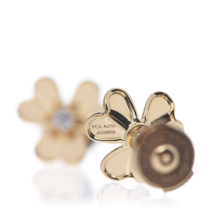 Van Cleef & Arpels 18K Yellow Gold Diamond Mini Frivole Earrings 4 of 5