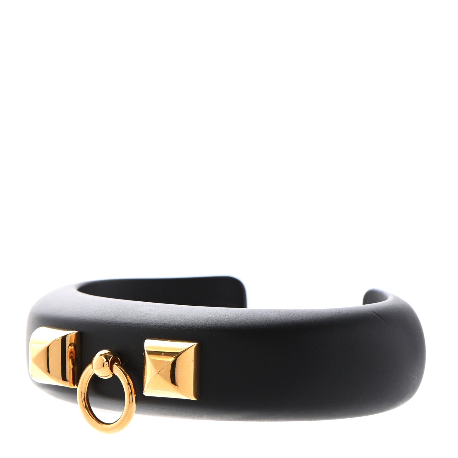 Hermes Pearwood Medor Fine Cuff S Bracelet Black 1 of 7