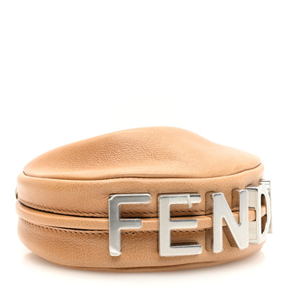 Fendi Vitello Grace Nano Fendigraphy Hobo Charm Beige 4 of 11