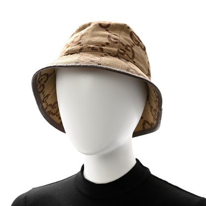 Gucci Monogram Jumbo GG Bucket Hat M Camel Ebony New Acero 2 of 9