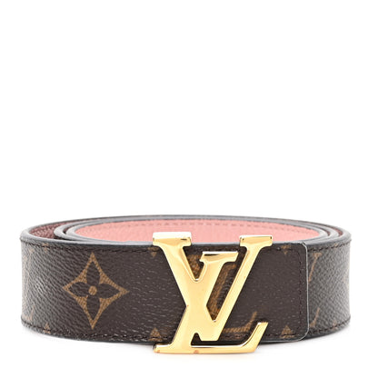 Louis Vuitton Calfskin Monogram 30mm LV Initiales Reversible Belt 80 32 Rose Ballerine 1 of 4