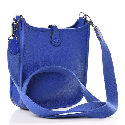 Hermes Taurillon Clemence Evelyne TPM Bleu Electrique 3 of 9