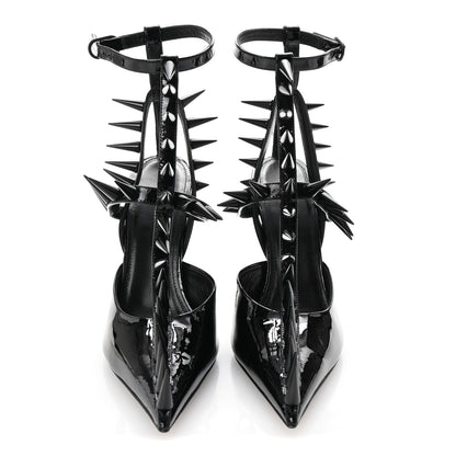 Balenciaga Glossy Calfskin Spiked Pumps 36 Black 3 of 10