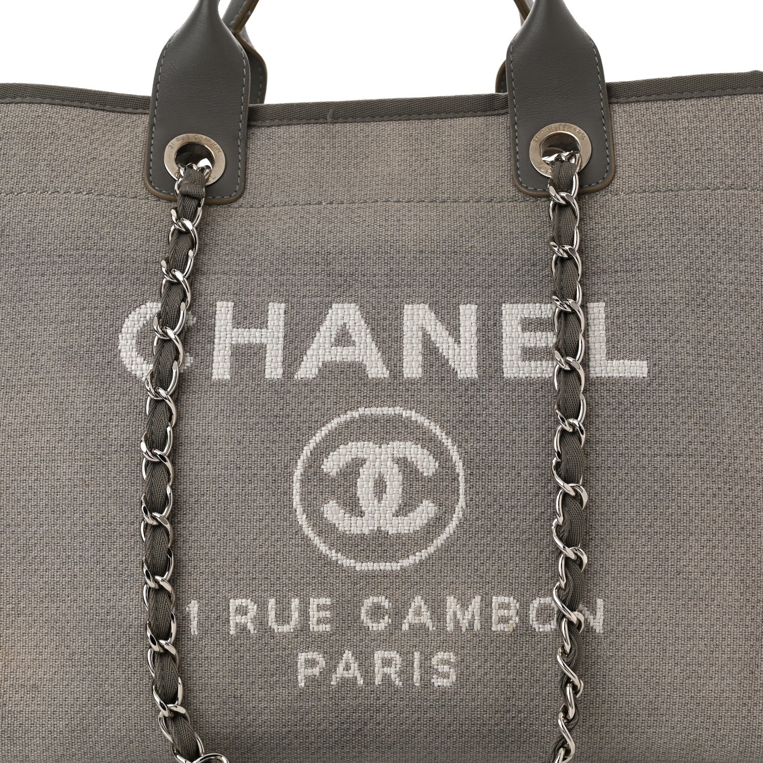 Chanel Canvas Large Deauville Tote Grey 8 of 11