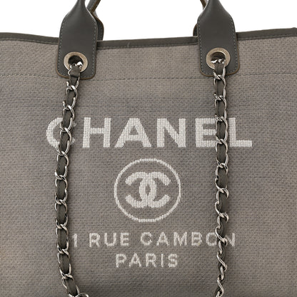 Chanel Canvas Large Deauville Tote Grey 8 of 11