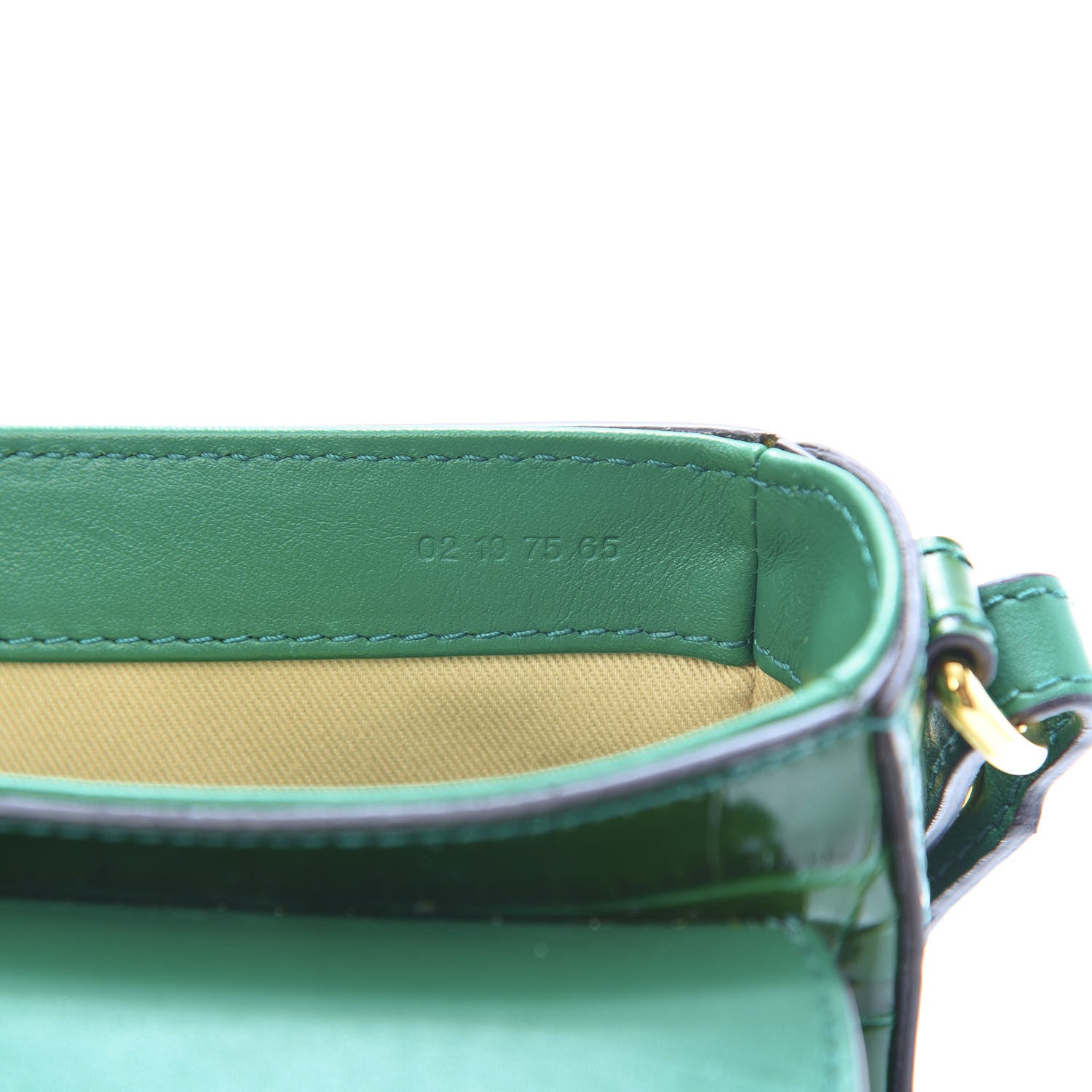 Chloe Calfskin Crocodile Embossed Mini C Double Carry Woodsy Green 7 of 15