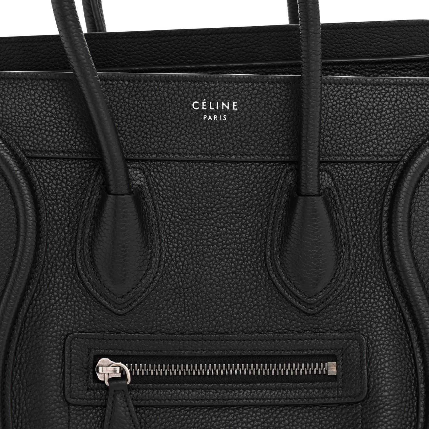 Celine Drummed Calfskin Micro Luggage Black 12 of 19