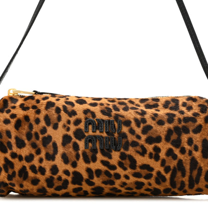 Miu Miu Nappa Calf Hair Leopard Printed Pouch Miele 7 of 10