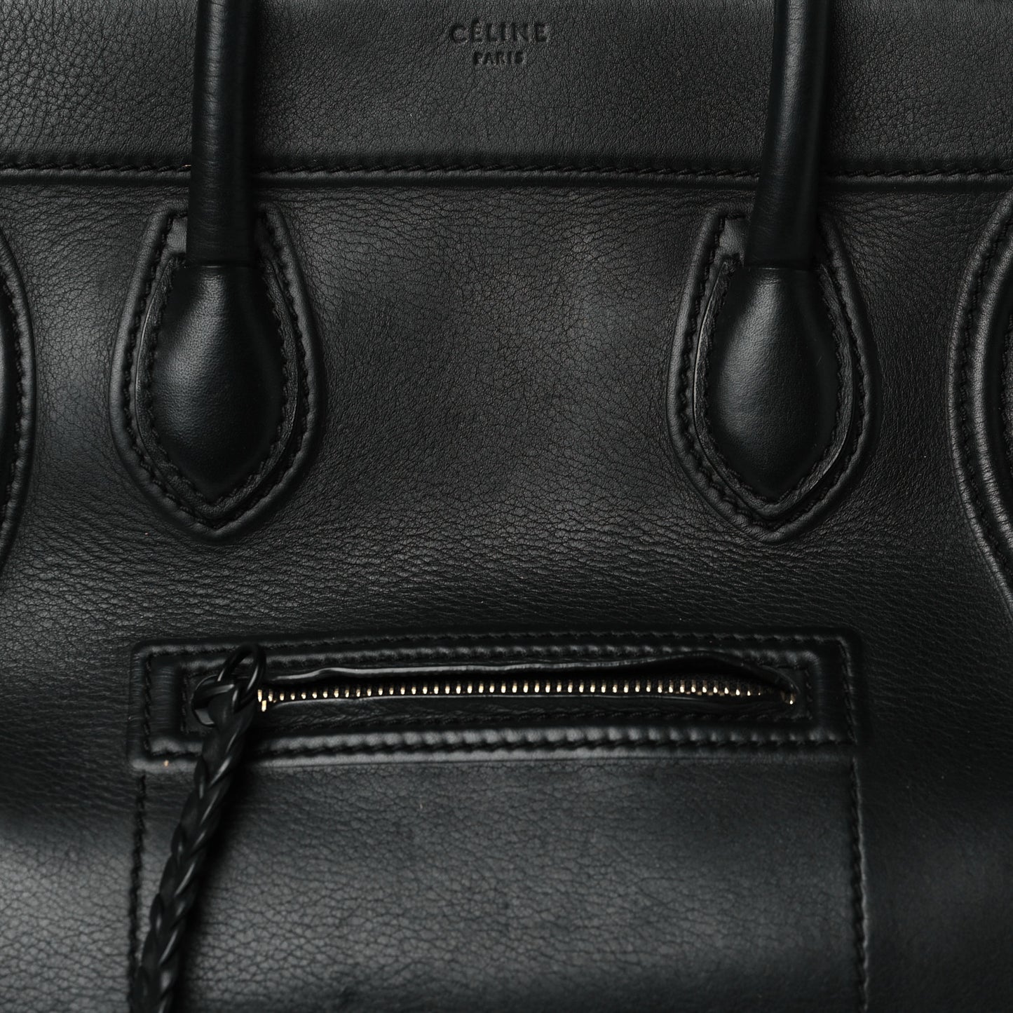 Grained Calfskin Medium Phantom Luggage Black
