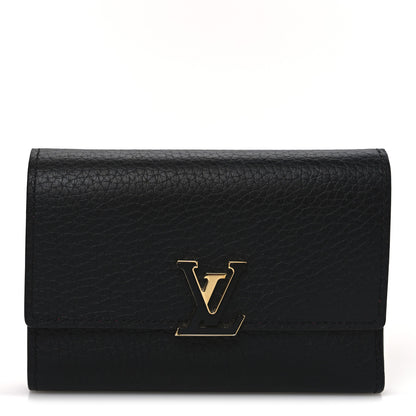 Louis Vuitton Taurillon Capucines Compact Wallet Black 1 of 7
