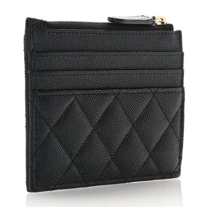 Chanel Caviar Quilted CC Zip Card Holder Black 3 of 8