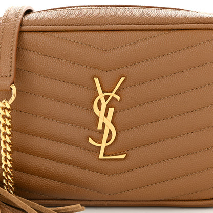 Saint Laurent Grain De Poudre Matelasse Monogram Mini Lou Camera Bag Dark Natural 8 of 10
