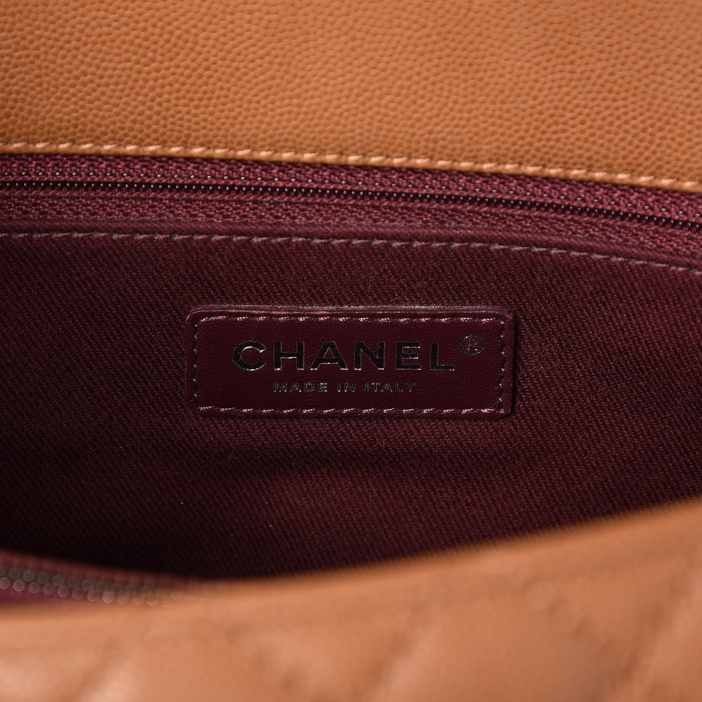 Caviar Quilted Medium Coco Handle Flap Camel