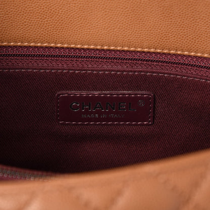 Chanel Caviar Quilted Medium Coco Handle Flap Camel 6 of 8