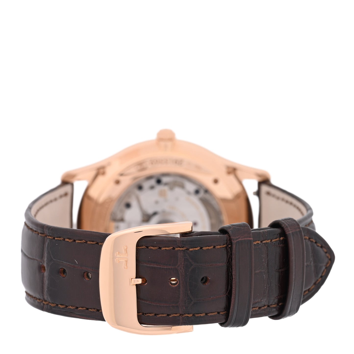 18K Pink Gold Alligator 39mm Master Ultra Thin Perpetual Calendar Automatic Watch Beige Q1303520