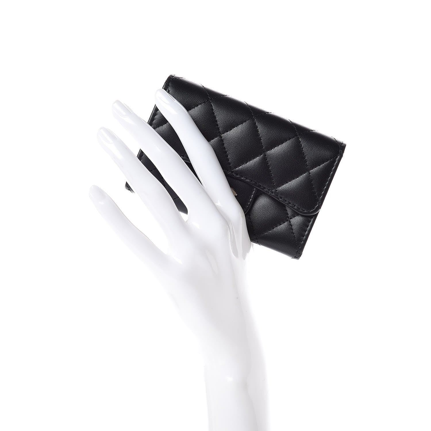 Chanel Lambskin Quilted Flap Card Holder Black 2 of 11
