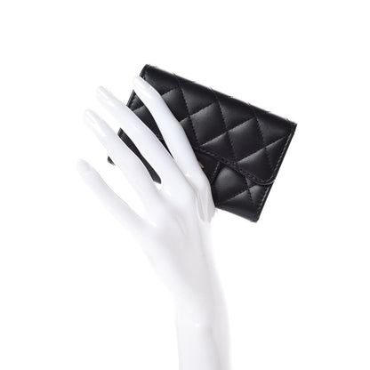 Chanel Lambskin Quilted Flap Card Holder Black 2 of 11