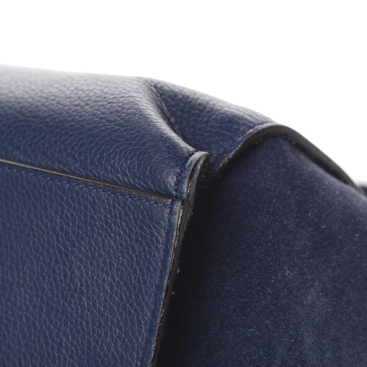 Celine Drummed Calfskin Suede Large Trapeze Navy 13 of 14
