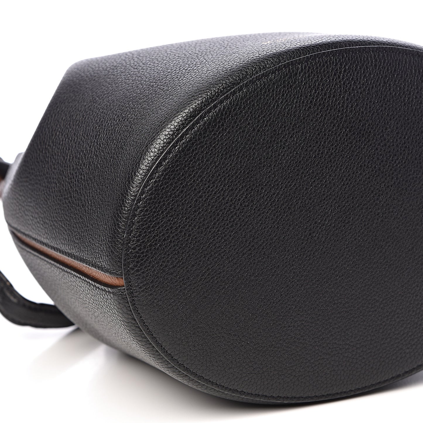 Small Classic Grain Calfskin Small Abbey Bucket Bag Black