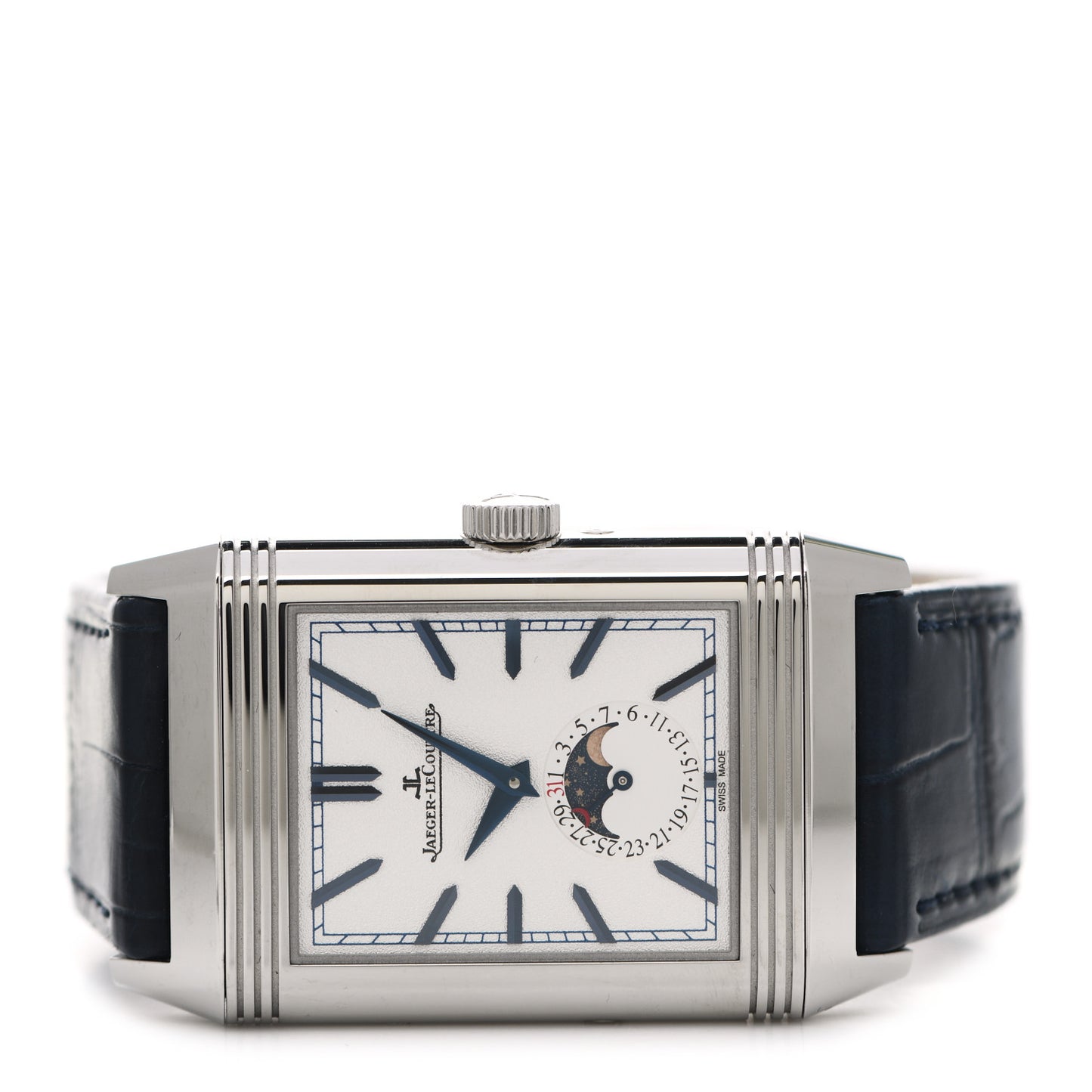 Stainless Steel Alligator 29.9mm Reverso Tribute Moon Manual Winding Watch Q3958420