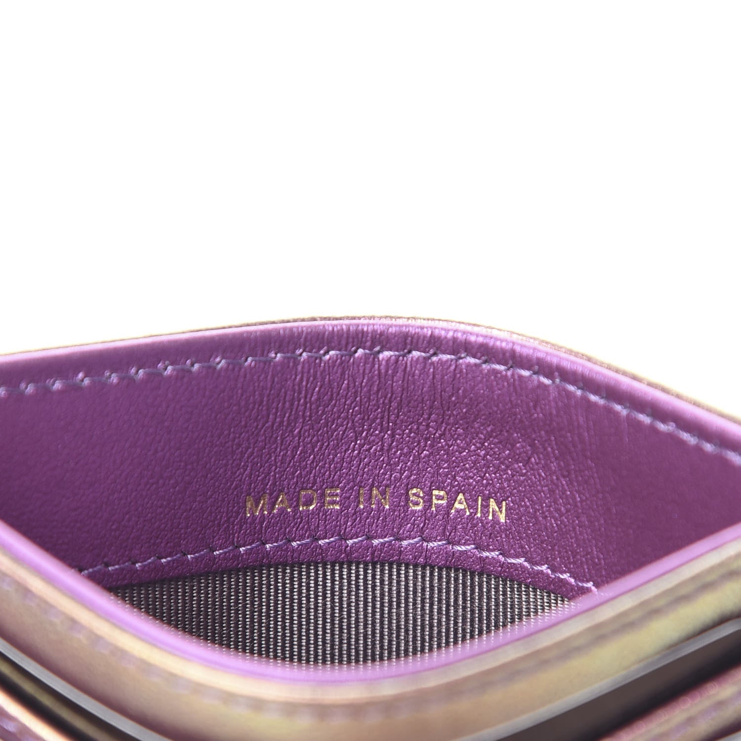 Chanel Iridescent Lambskin Quilted Card Holder Purple 7 of 9