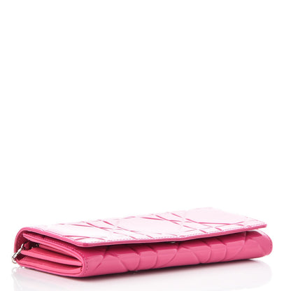Christian Dior Patent Cannage Rendez-vous Chain Wallet Fuchsia 4 of 8
