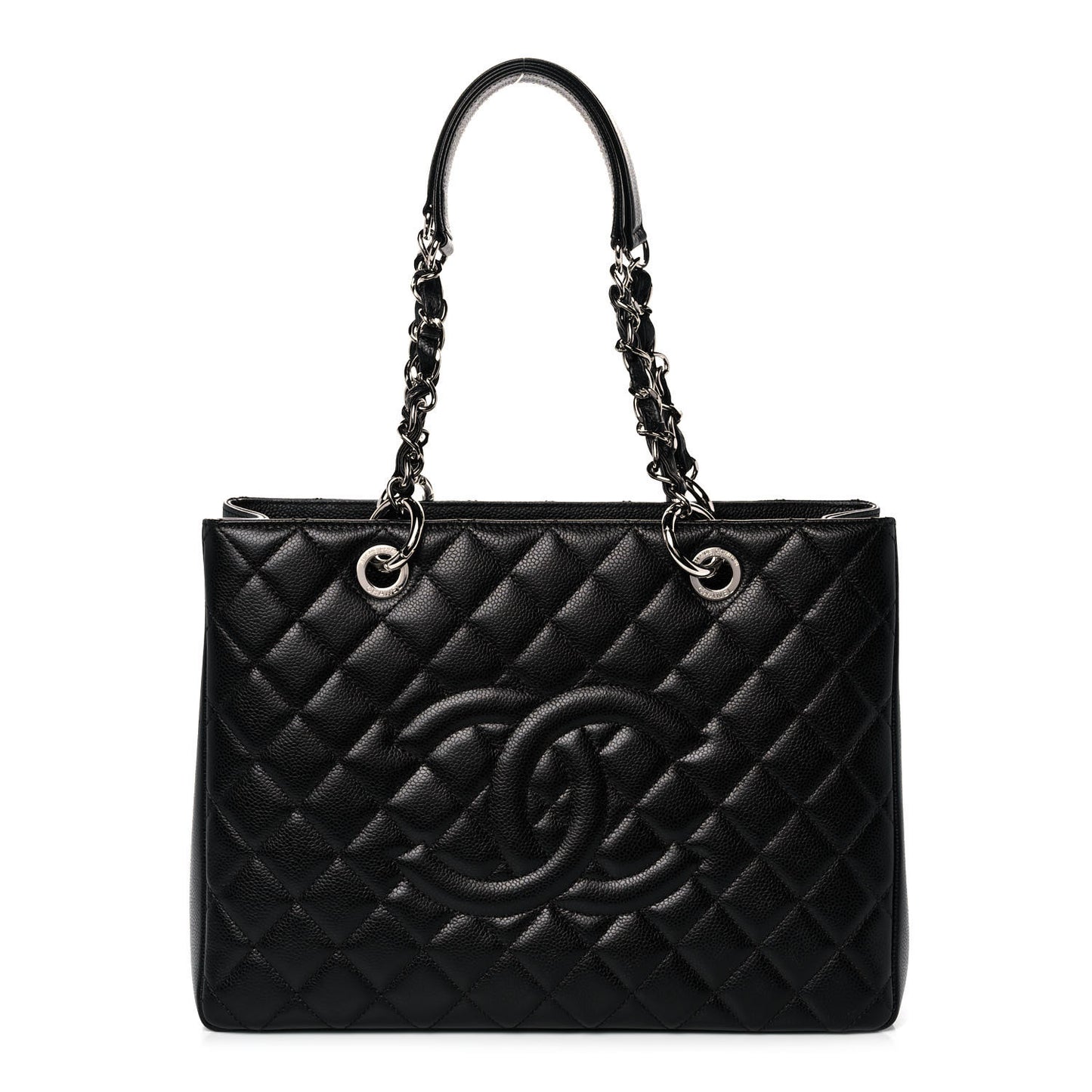 Caviar Quilted Grand Shopping Tote GST Black