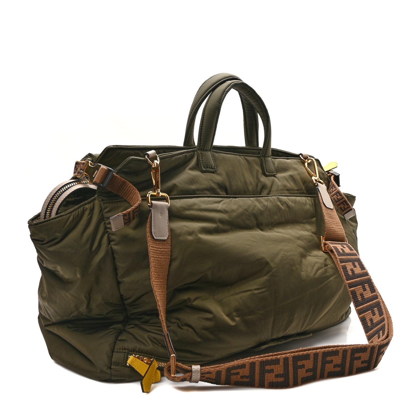 Nylon Dolmias Vitello Grace FF Large Peekaboo Iconic Satchel Military Brown Tortora