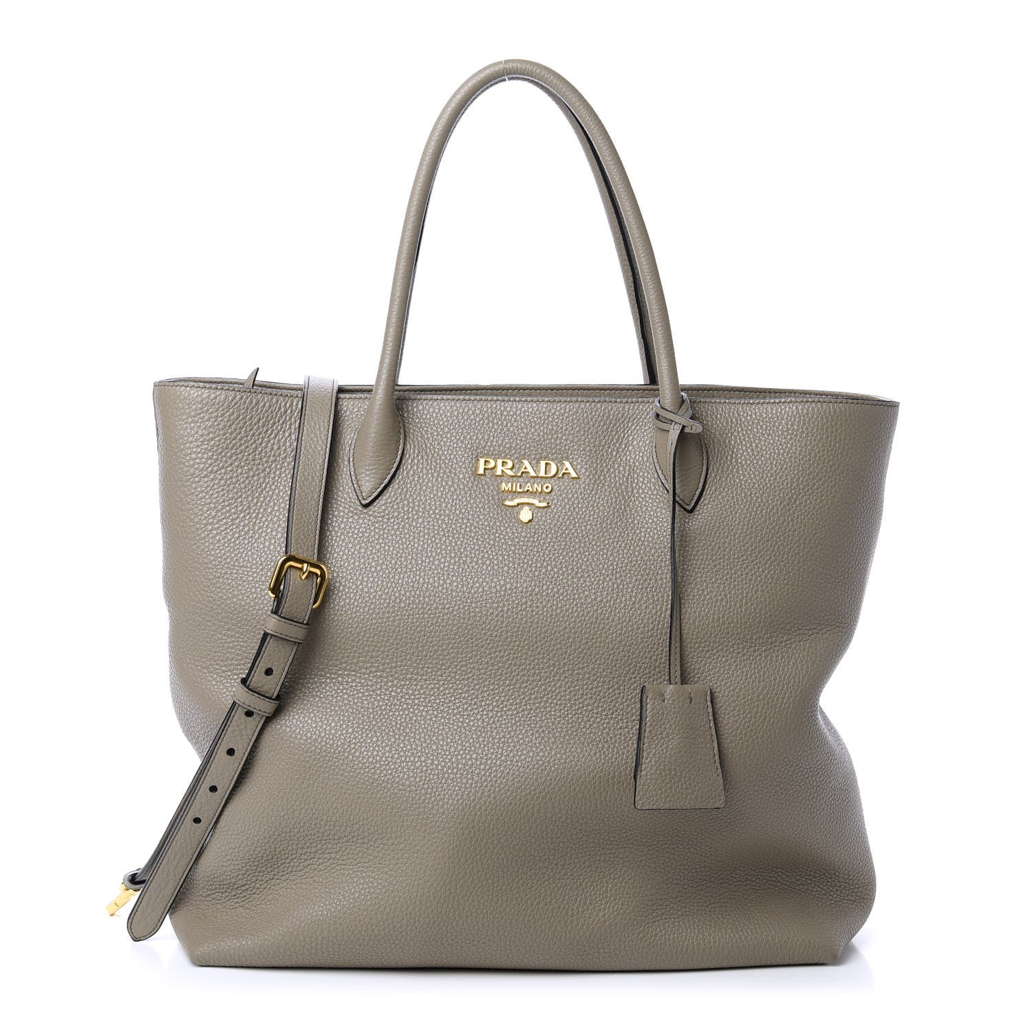 Prada Vitello Daino Zippered Tote Argilla 1 of 9