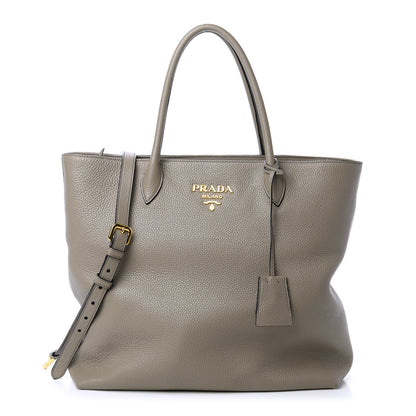 Prada Vitello Daino Zippered Tote Argilla 1 of 9