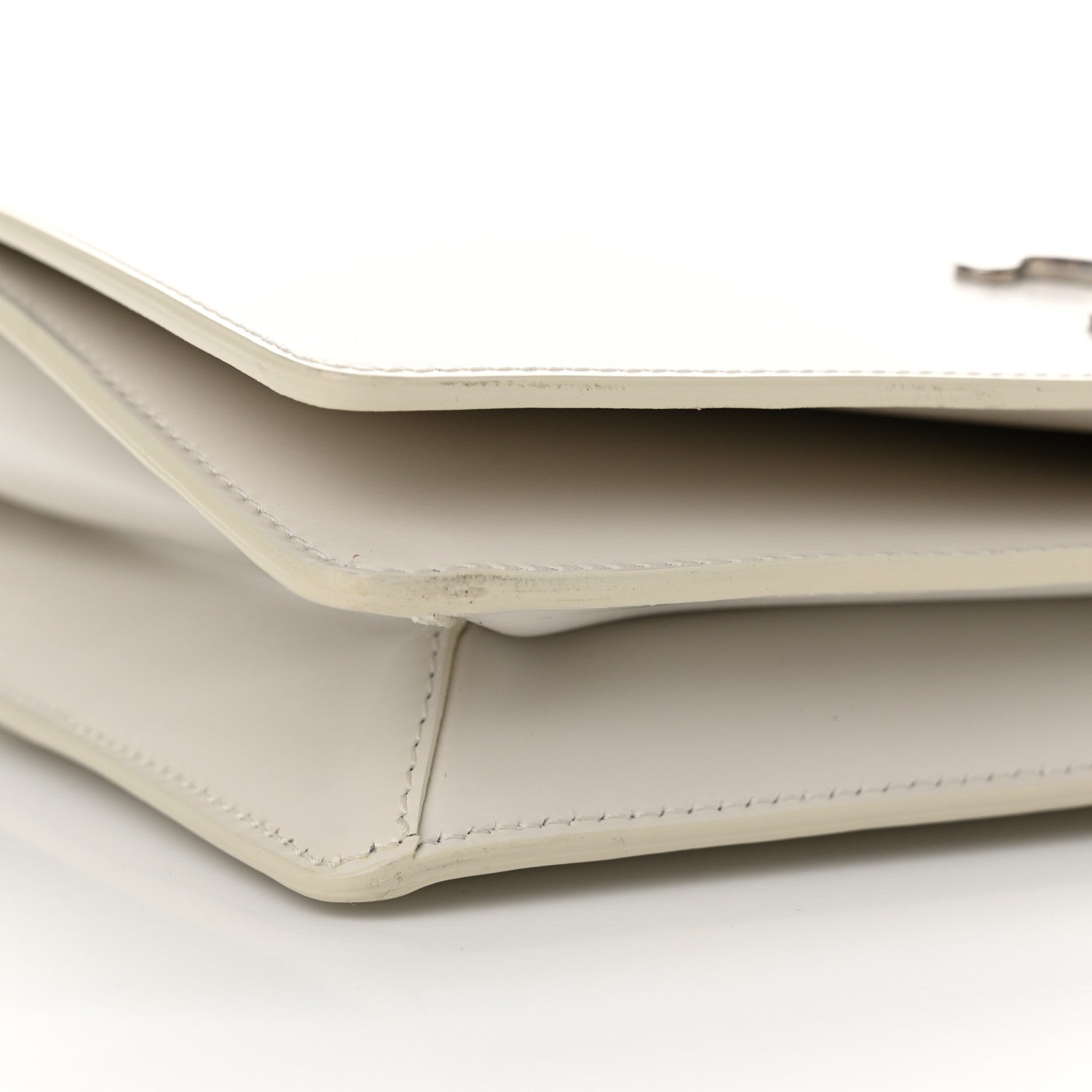 Celine Shiny Calfskin Trapeze Triomphe Bag White 8 of 13