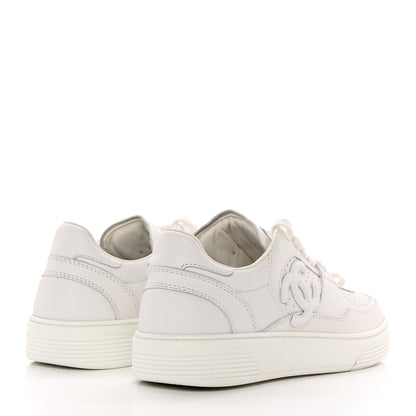 Chanel Calfskin CC Womens Sneakers 37.5 White 4 of 11