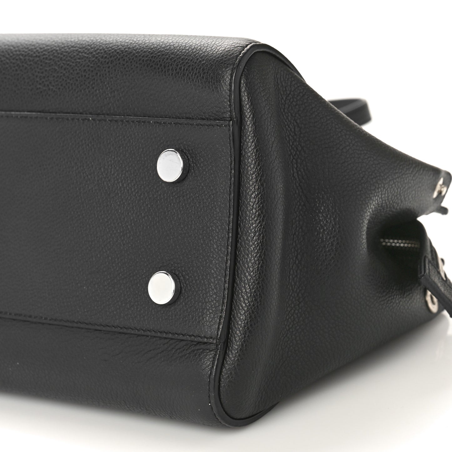 Grained Calfskin Small Cabas Rive Gauche Black