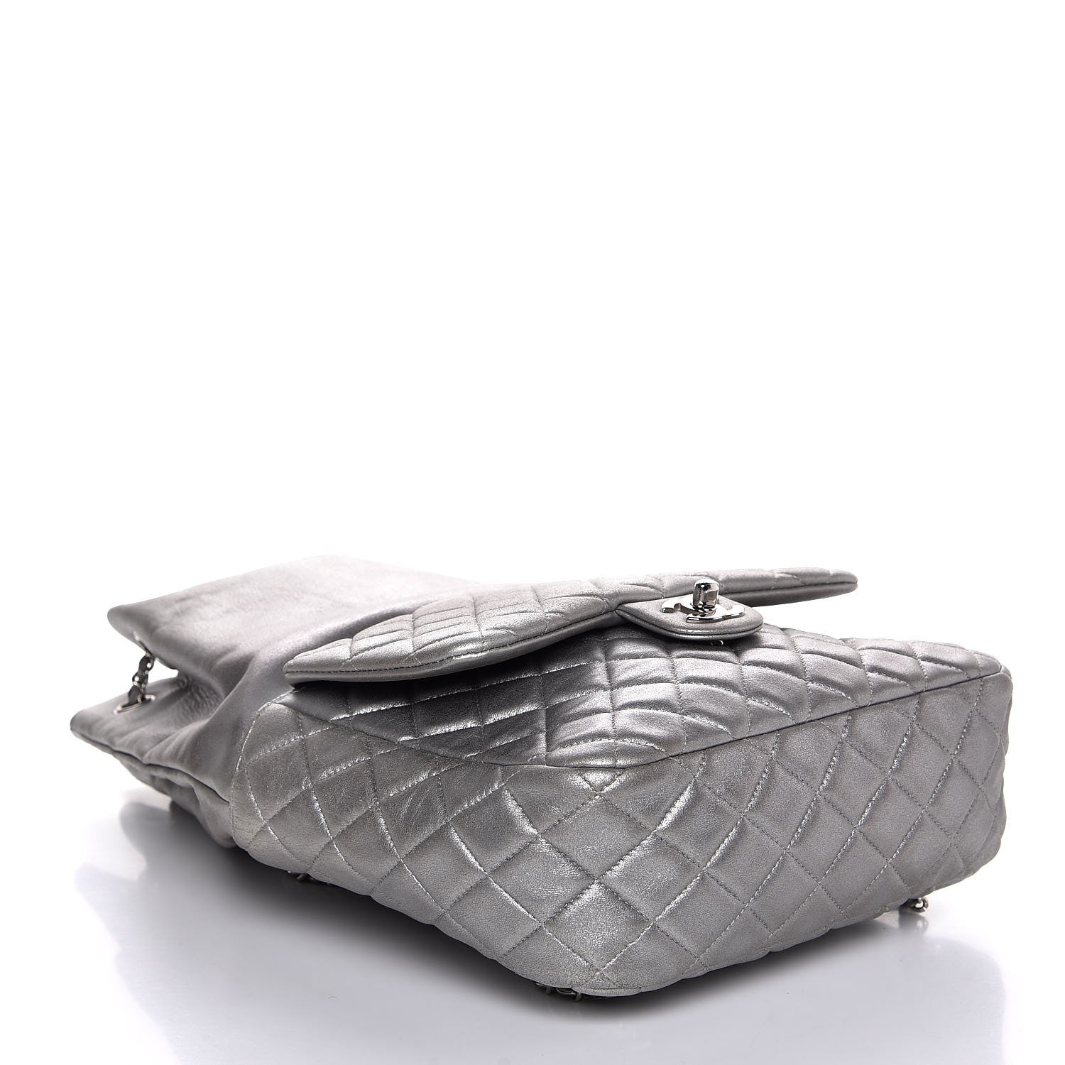 Chanel Metallic Lambskin Quilted Large In Seoul Backpack Silver 4 of 11