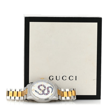 Gucci Stainless Steel 38mm G-Timeless Two Tone Snake Quartz Watch 5 of 5